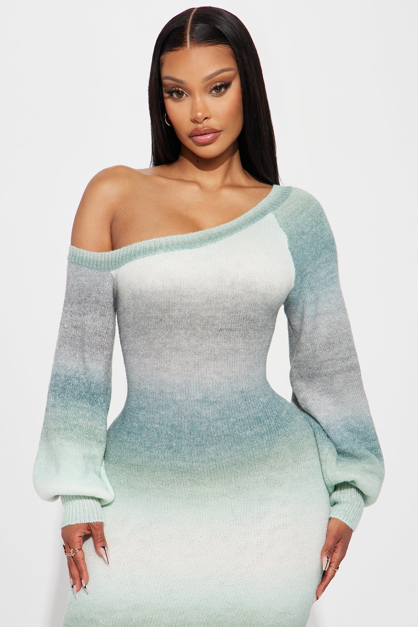 Shyanne Sweater Midi Dress - Green - Image 3
