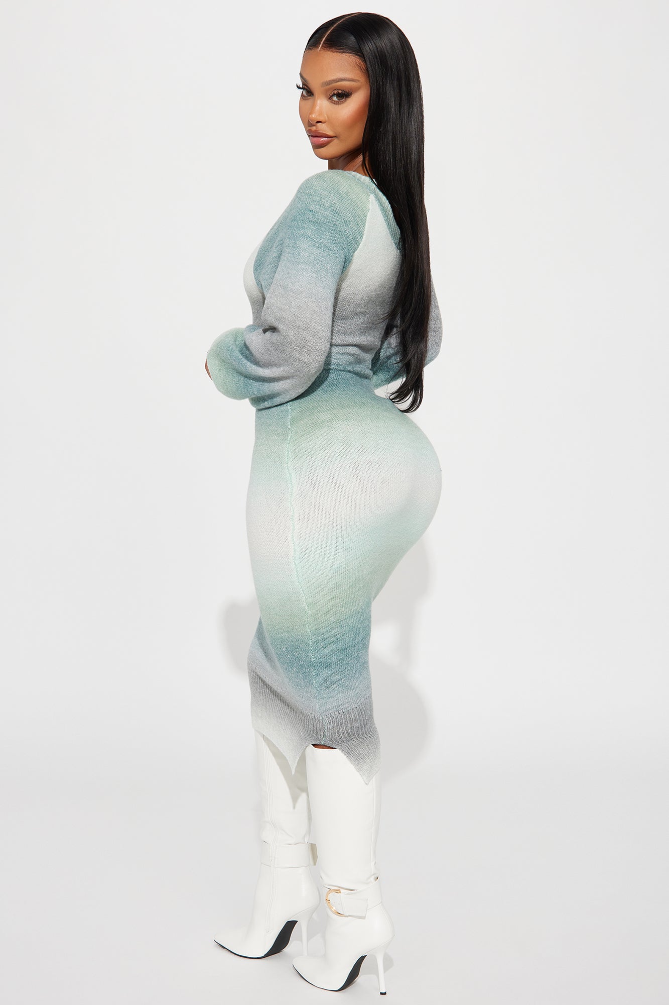 Shyanne Sweater Midi Dress - Green - Image 5