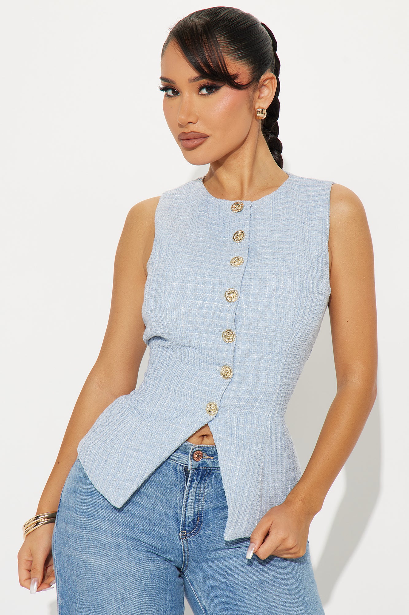 Karson Striped Sweater Vest - White/Black - Image 60