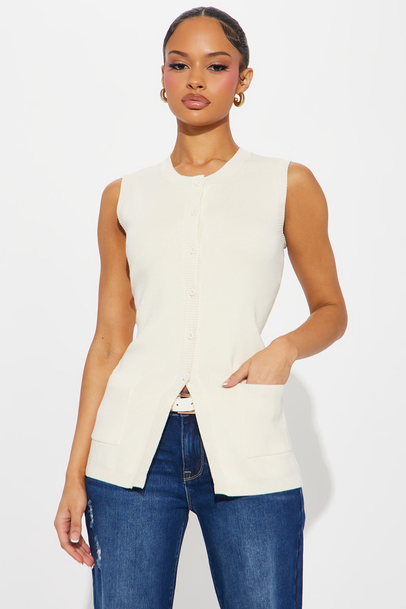 See You Tomorrow Sweater Vest - Cream - Image 3