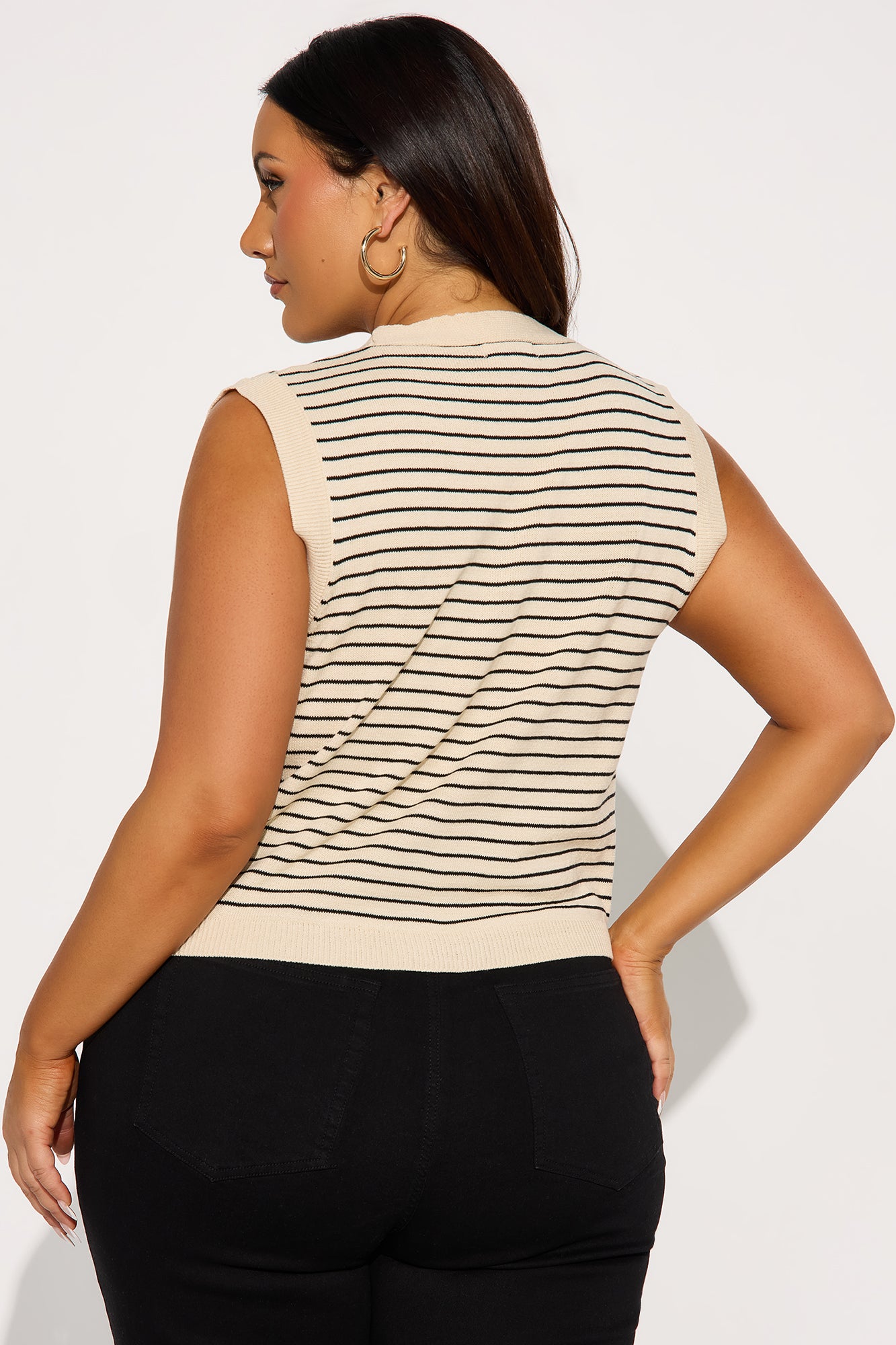 Miah Striped Sweater Vest - Oatmeal/combo - Image 18