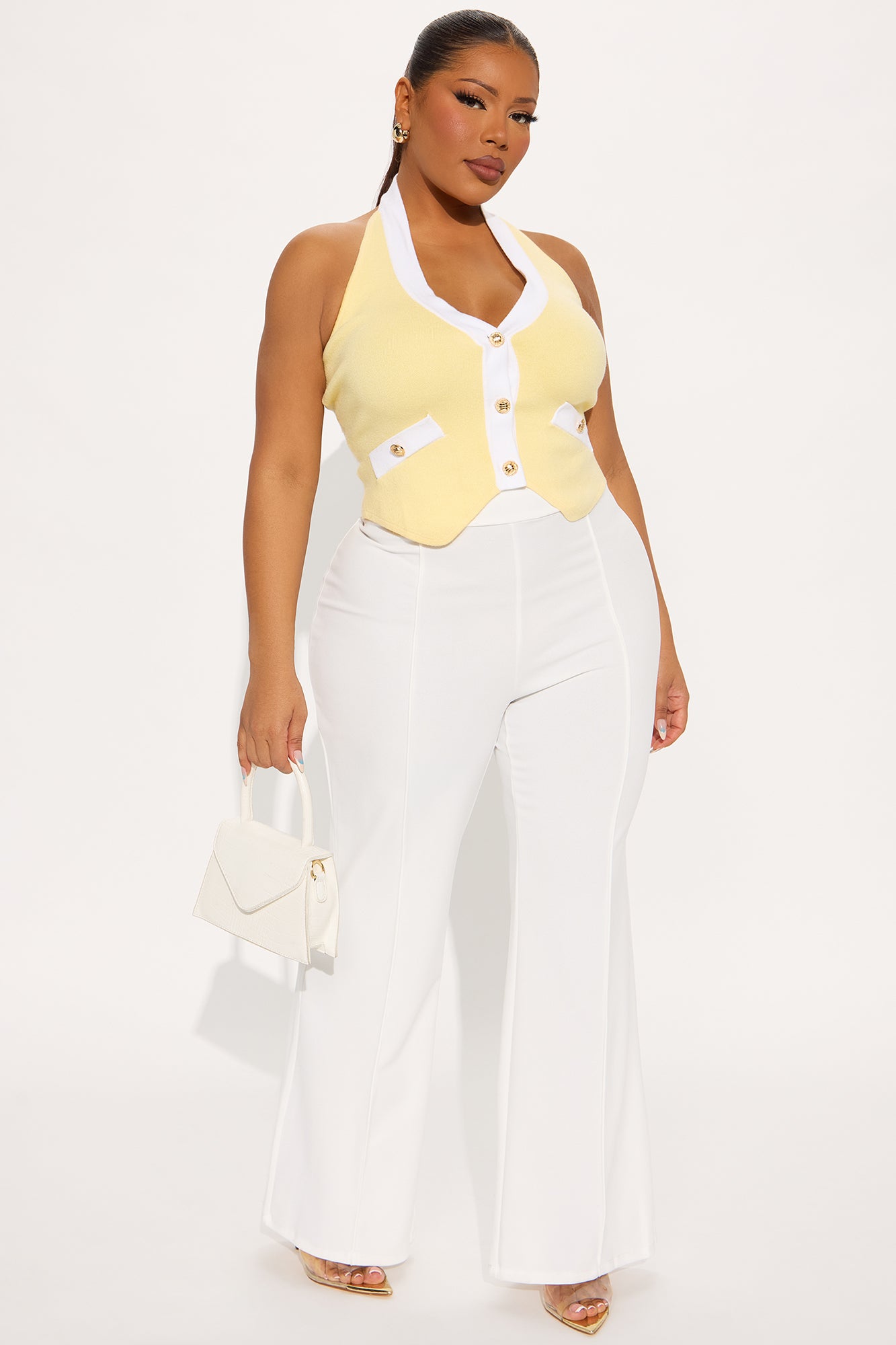Gia Sweater Vest Top - Butter Yellow