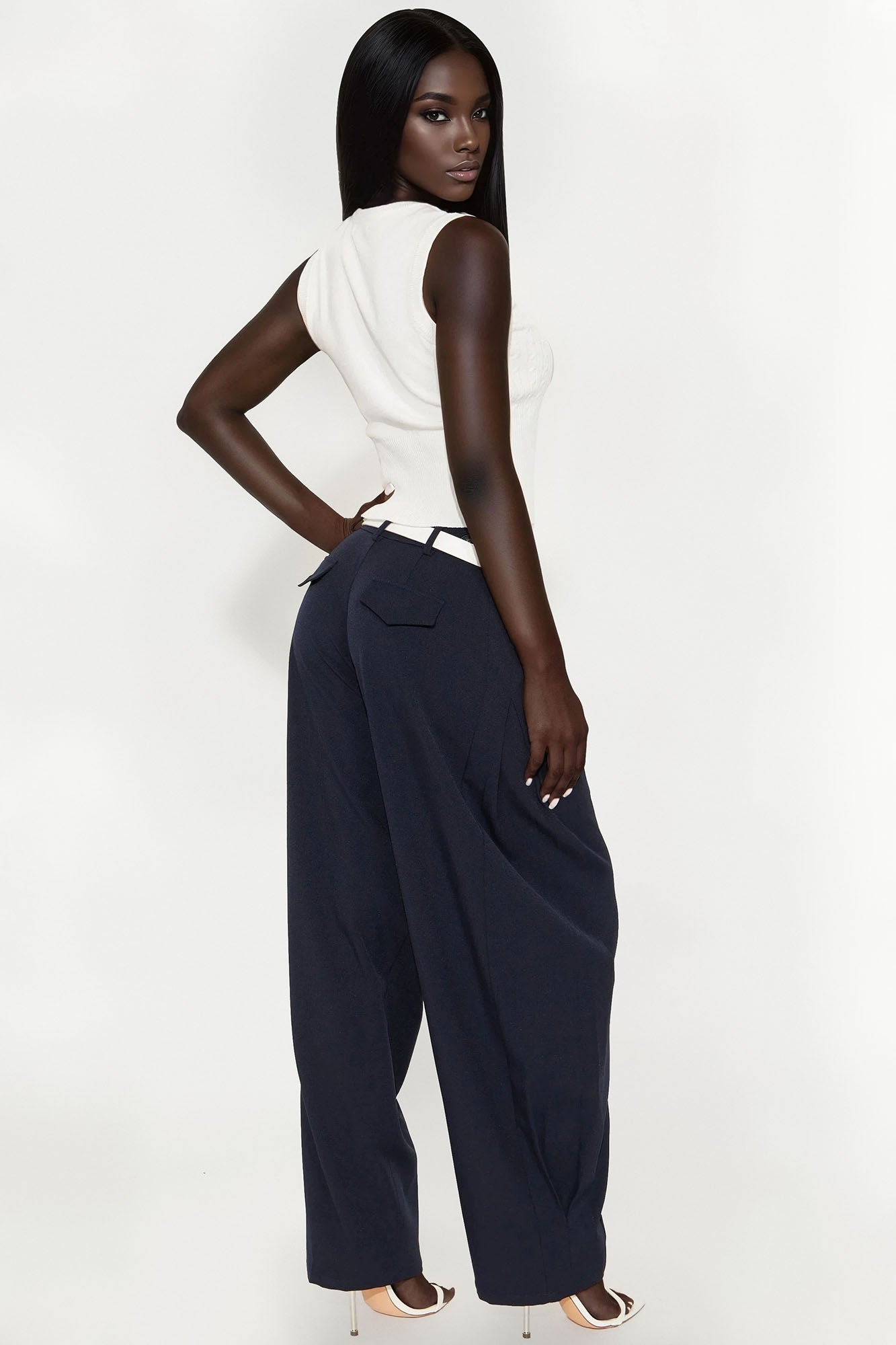 Warm Feelings Cable Knit Cardigan Vest - Cream - Image 3