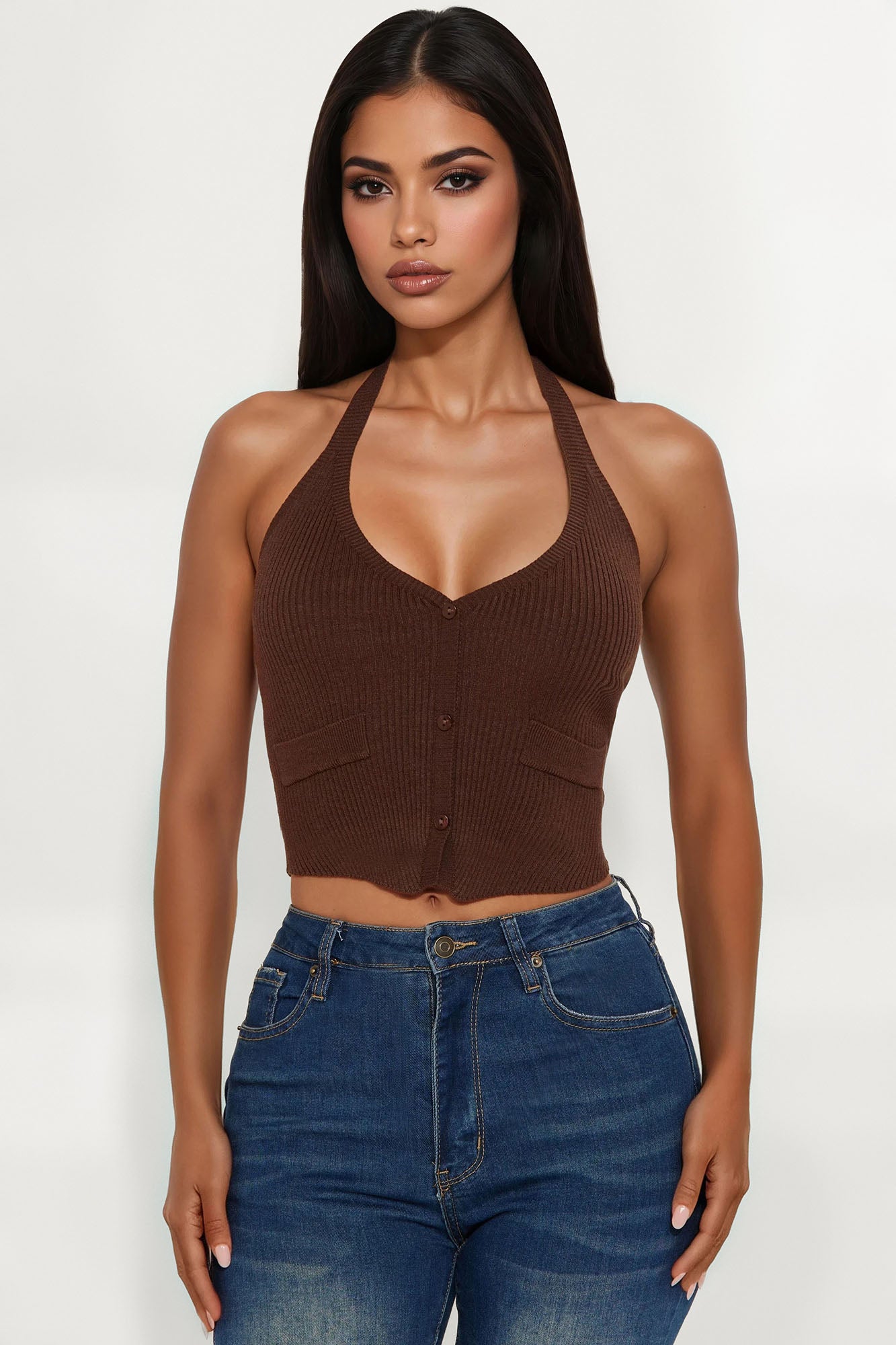 Boss In Faux Fur Sweater Top - Chocolate - Image 13