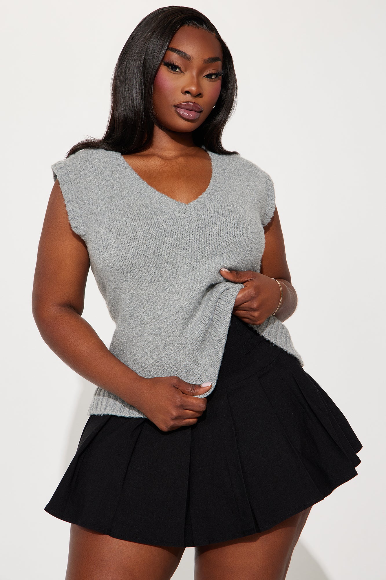 Top Scholar Sweater Vest - Grey - Image 7