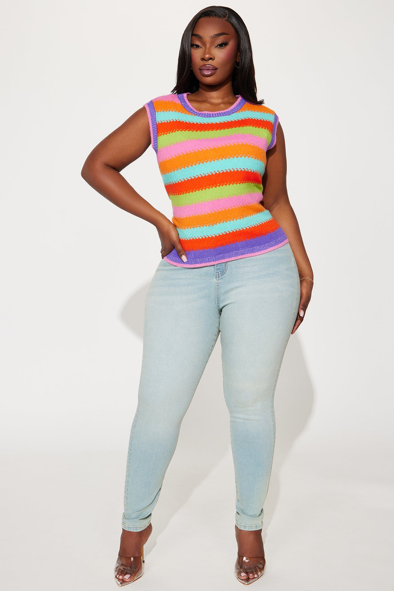 Rainbow Sunsets Sweater Vest - Multi Color - Image 4