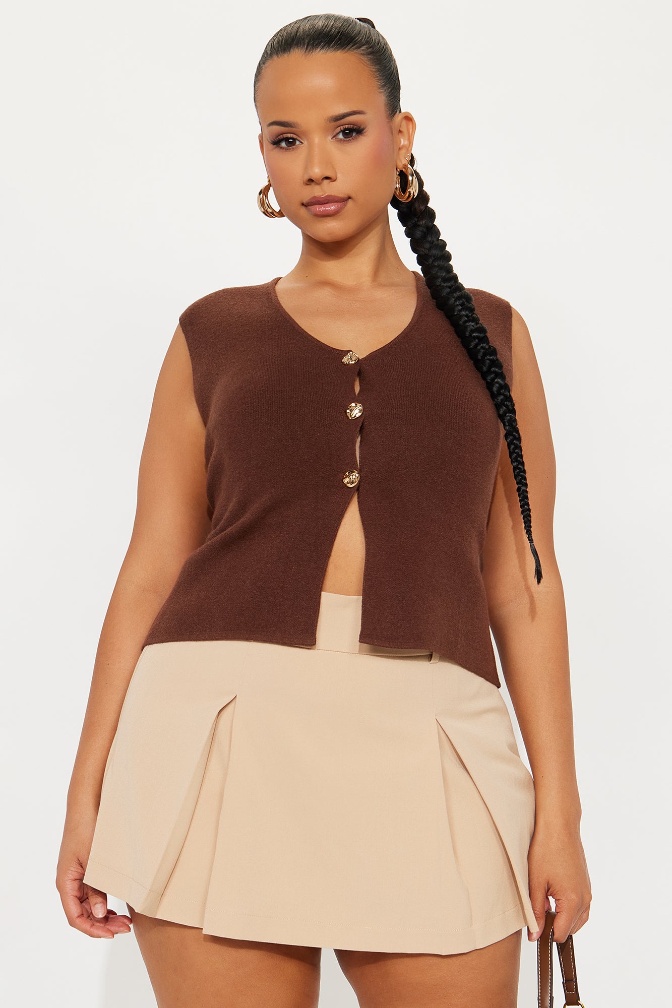 Look Closer Hardware Vest - Brown - Image 3