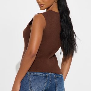 Look Closer Hardware Vest - Brown