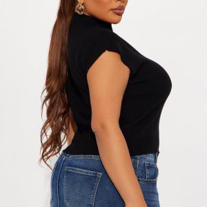 The Florence Vest Top - Black