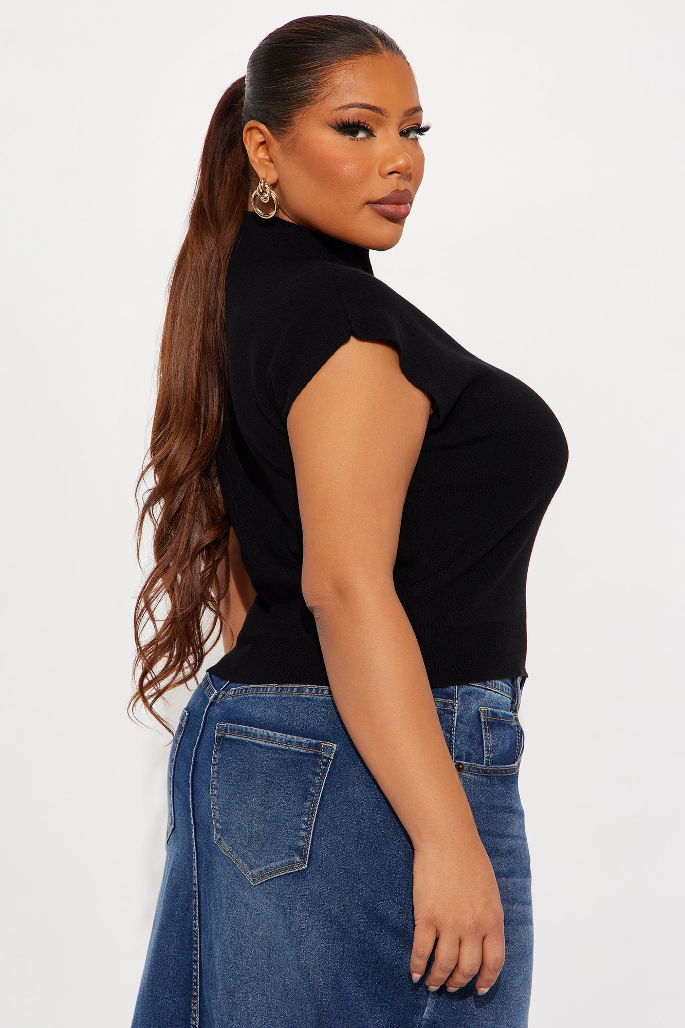 The Florence Vest Top - Black