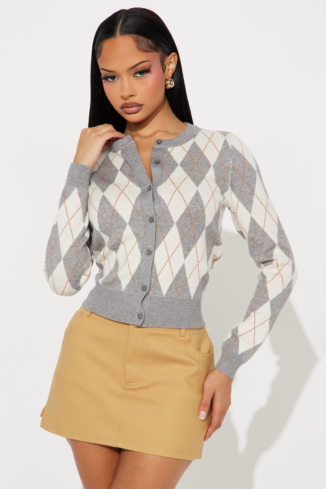 Chic Happens Argyle Sweater Vest - Burgundy/combo - Image 31