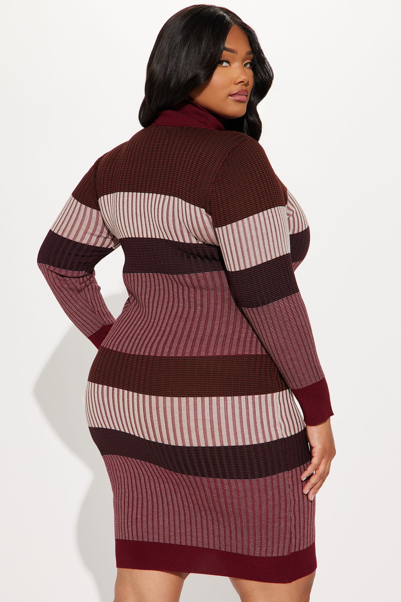 Becca Sweater Midi Dress - Burgundy/combo - Image 5