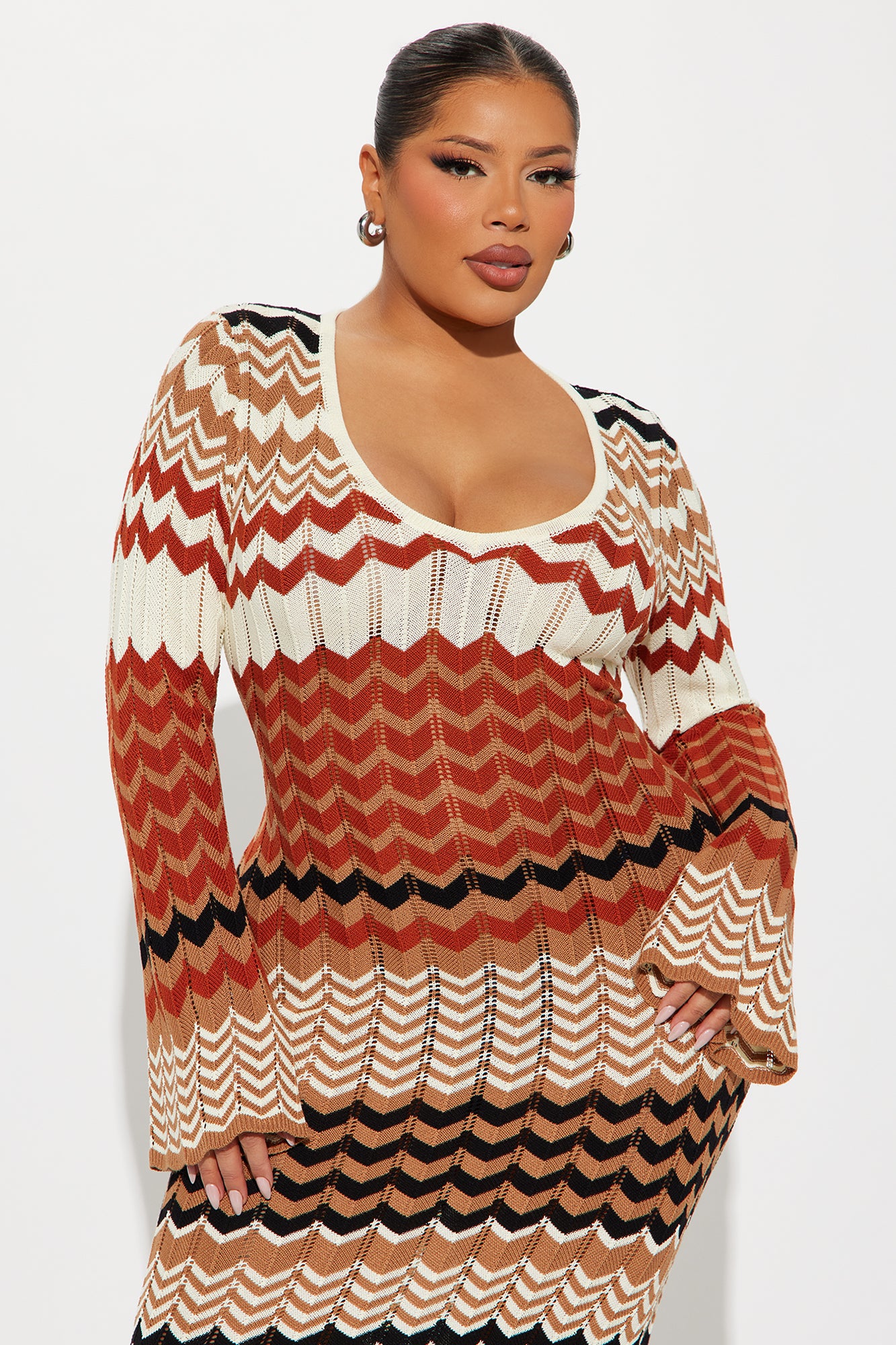 Nina Sweater Maxi Dress - Brown/combo - Image 7