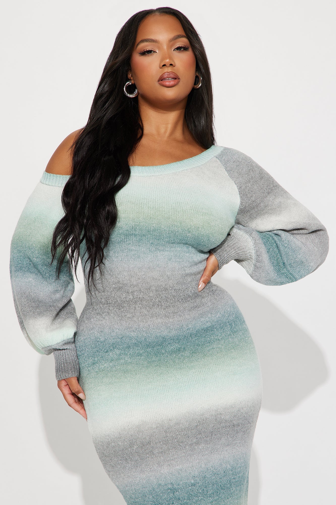 Shyanne Sweater Midi Dress - Green - Image 6